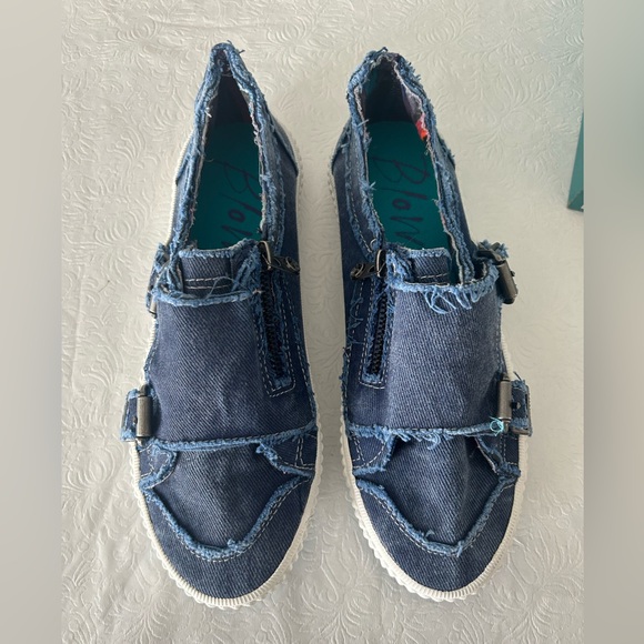 Blowfish Siena blue hipster smoked twill slip on sneakers 6.5 - Picture 3 of 9